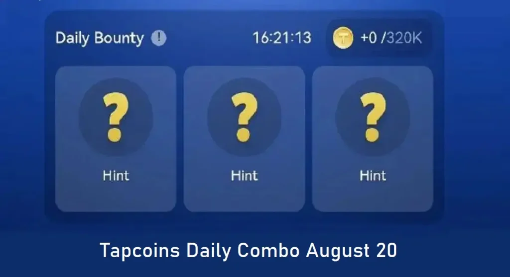 Tapcoins Daily Combo August 20