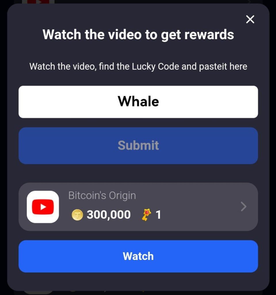 Video: "Bitcoin's origin" Code: WHALE