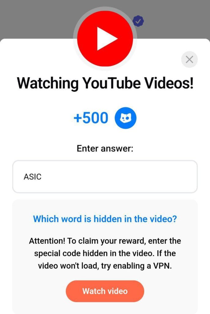 Title: Watching YouTube Videos! Code: ASIC