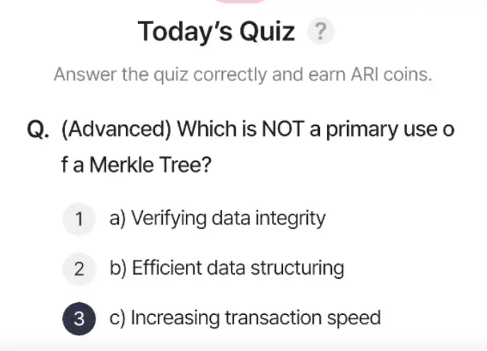 Ari Wallet Quiz Answer: March 21