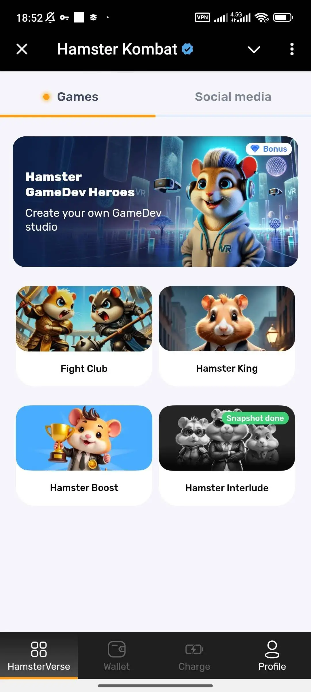 Revamped Menu Design in Hamster Kombat
