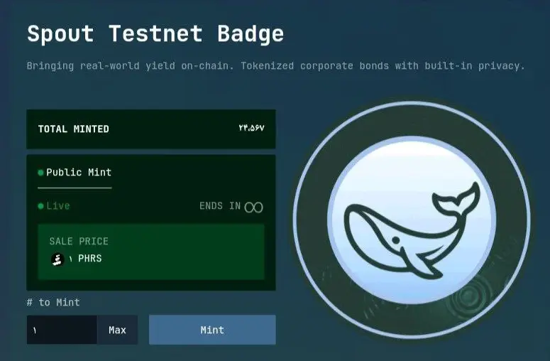How to Mint Spout Testnet Badge of Pharos Testnet?