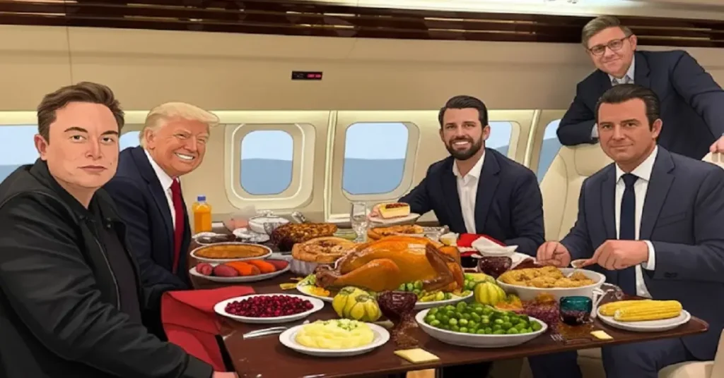 Trump Hosts Musk, Vance, Stallone and RFK Jr. for Thanksgiving Dinner on Air Force One